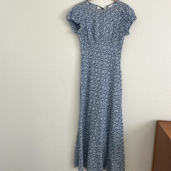 Doen Romina XS Blue Floral Women's Dress - Picture 6 of 8